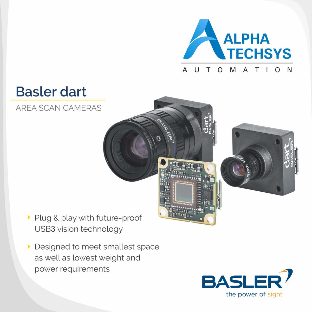 alphatechsys's tweet photo. No matter what your field, from factory automation to retail or medical or life sciences, there's a Basler area scan camera that fits your needs perfectly.
Visit us for more details :
https://t.co/gpIx7xAib6
#Alphatechsys #industrialautomation #Basler https://t.co/PmwhBQn2rQ