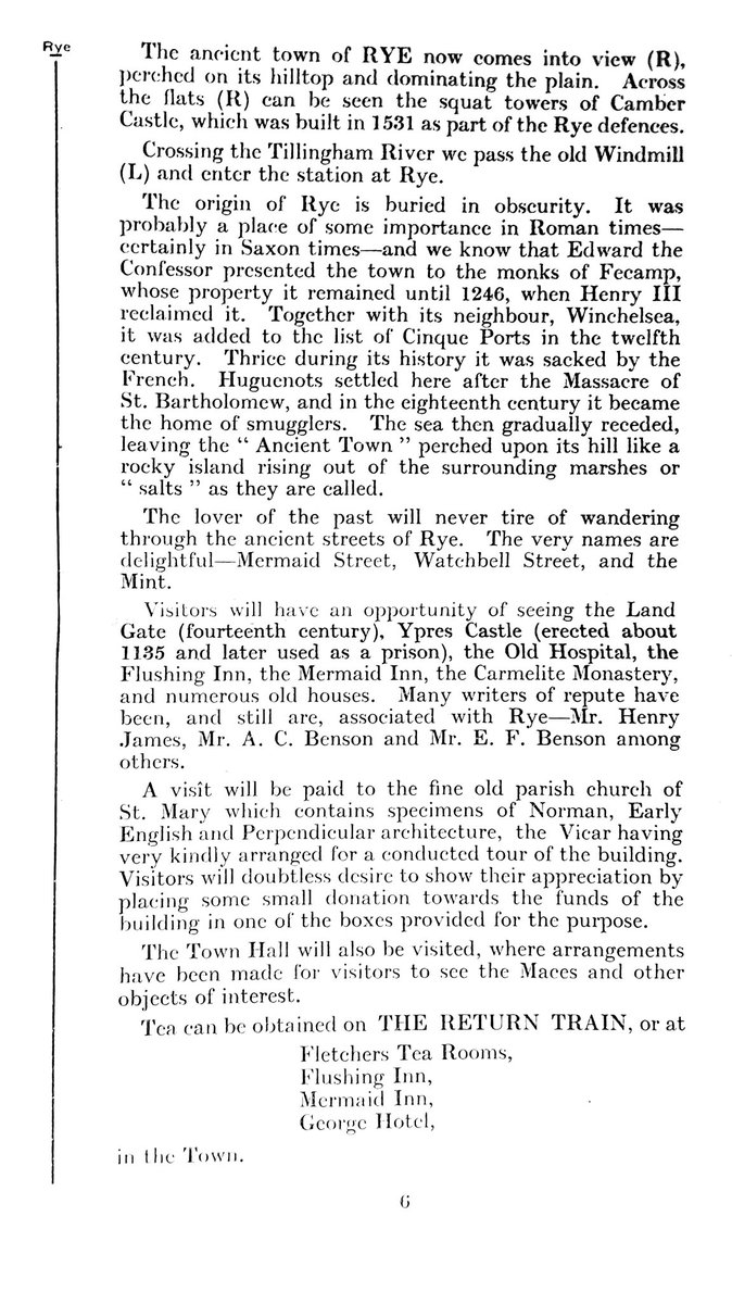 SunnySouthSam's tweet photo. Pages 5 & 6 take us through Crowhurst, Hastings, Three Oaks & Guestling Halt, Doleham & the now closed Snailham (2nd February 1959), Winchelsea & onto journeys end, Rye and then we return via Ashford. #SouthernRailway #ConductedTour @SouthernRailUK @SouthernRailUK https://t.co/paBzaKbPXM