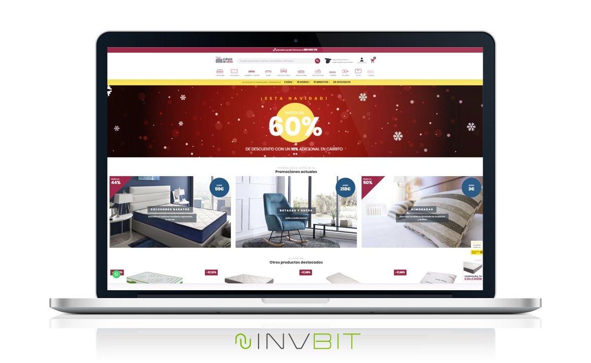 InvBit's tweet image. Tenemos un nuevo proyecto que compartir⚡ 

La nueva web de El almacén del colchón: Más intuitiva, incorpora un proceso de compra fácil y rápido. Podrás configurar tu colchón ideal en pocos pasos 🛌 ow.ly/Ea1H50xID8H #invbit #diseñoweb #desarrolloweb #marketingdigital