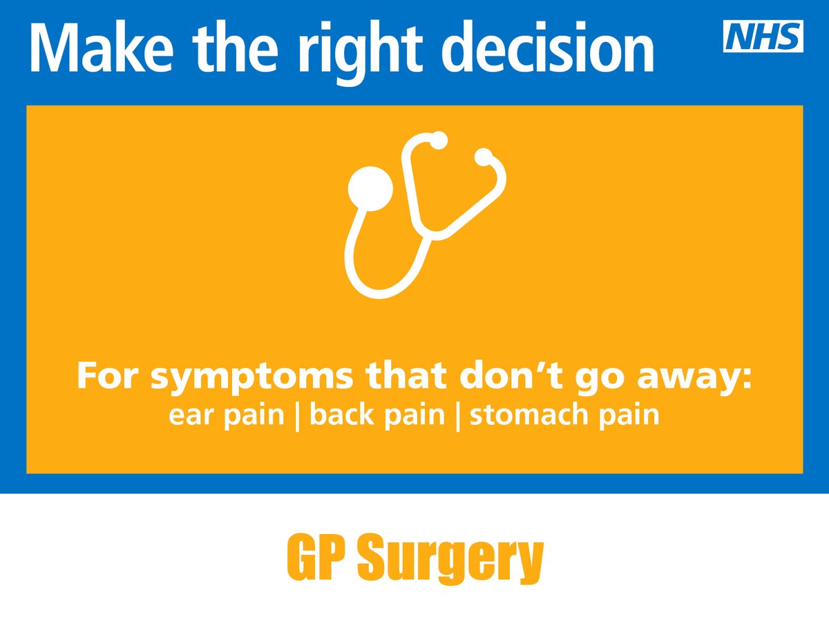 If you have had symptoms for several days or weeks, you need to see your GP. 

Many of them are open throughout the festive period, so contact them for an appointment. 

Please choose the right service for you.