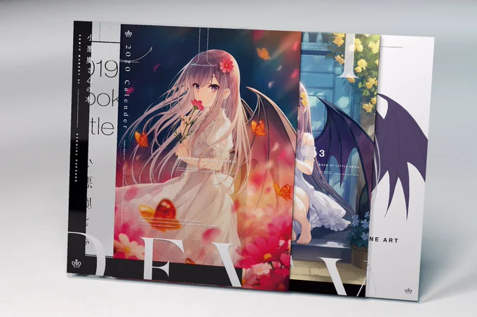 【C97】冬コミのお品書きです!今回は、新刊の小悪魔さんの本、カレンダー、線画集、これらをまとめて収納した特製クリアブックケース、肩掛けトートバッグ、クリアファイルをセットにした特装版をご用意しました!三日目 西1れ-30a「CROWN」でお待ちしてしております?‍♀️✨ 