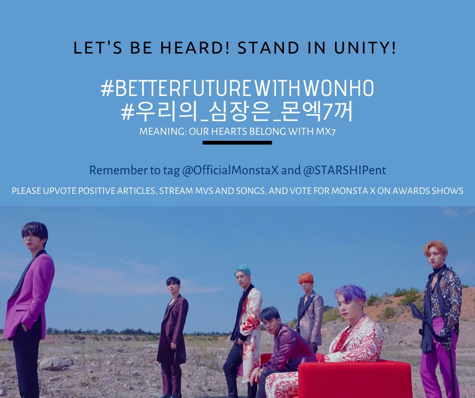 2019122712pm KST onwards105th Hashtags @OfficialMonstaX  @STARSHIPent  #BetterFutureWithWonho  #우리의_심장은_몬엑7꺼