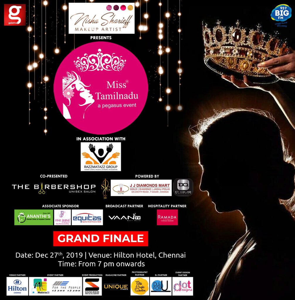 NishaSharieff88's tweet photo. We Welcome You all To The Tamilnadu Biggest Pageant " Miss Tamilnadu2020" Presented By NishaSharieff
MakeUpArtist and Co presented by The barberShop !! Grab Your passes @The Event !! For Ticket : 9791006426
Check my logo on top guys...
#misstamilnadu #titlesponsor #nishasharieff https://t.co/M893pPxP0F