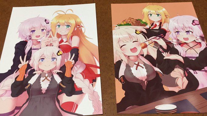 光沢紙があまっていたのでA4ミニポスター10枚ほど印刷してみました。コミケ新刊購入で先着でほしい方に一枚差し上げます。 