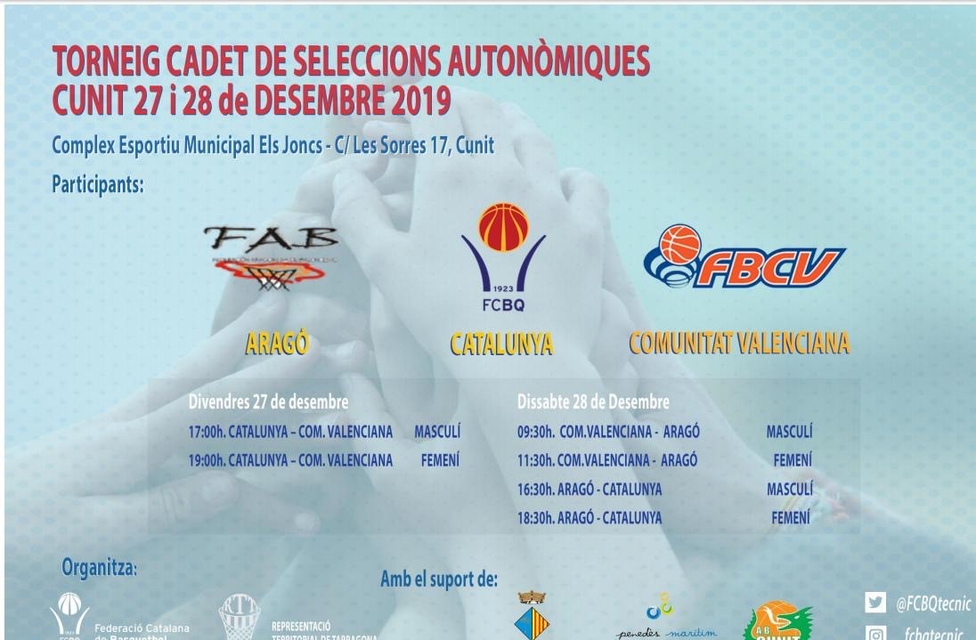 RTTarragona's tweet photo. Els pròxims dies 27 i 28 de desembre el pavelló municipal CEM Els Joncs de Cunit és l’escenari d’un torneig de Nadal de bàsquet de seleccions autonòmiques de categoria cadet. 

A la competició hi participen els combinats femení i masculí de @FCBQ , @fbcv_es  i @FabasketAragon https://t.co/kPAWkwKX2o