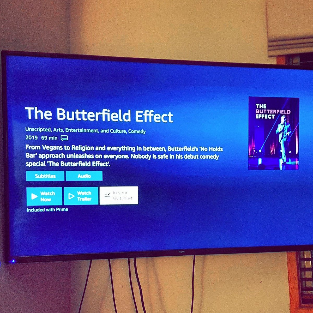 A_MarvelDC_NERD's tweet photo. @Thebuttsmarn @PrimeVideo Time to finally watch this long awaited Stand Up Special!! Cheers Amazon Prime Video ๐๐ #issacbutterfield #AmazonPrimeVideo https://t.co/mqlbjM1JuW