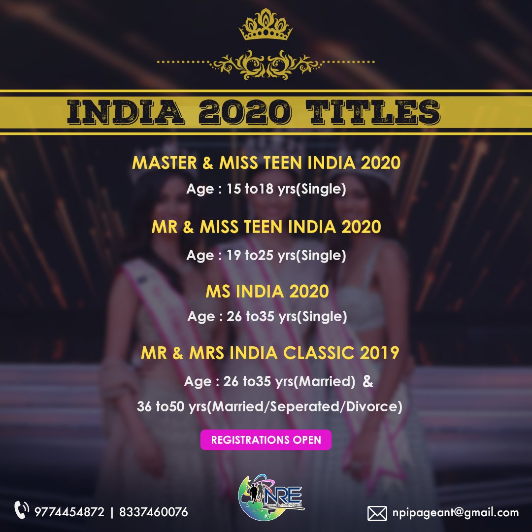 PageantIndia's tweet image. The #CROWNS are waiting to be wear by the shining stars irrespective of demographics.
Why won't you the one?
Come, Registrations are open!
📥Download the form and send it to npipageant@gmail.com👝
👉click here for audition form : bit.ly/2XVhjGa
 #india #nationalpageant