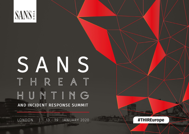 SANSEMEA's tweet photo. Chances are very high that hidden threats already exist inside your organisation's networks. 

Learn how to become an elite threat hunter from industry experts at our Threat Hunting and IR Europe Summit on the 13 Jan 2020, London: https://t.co/UWkZpMlgK4

#THIREurope https://t.co/EI1LtuX5eX