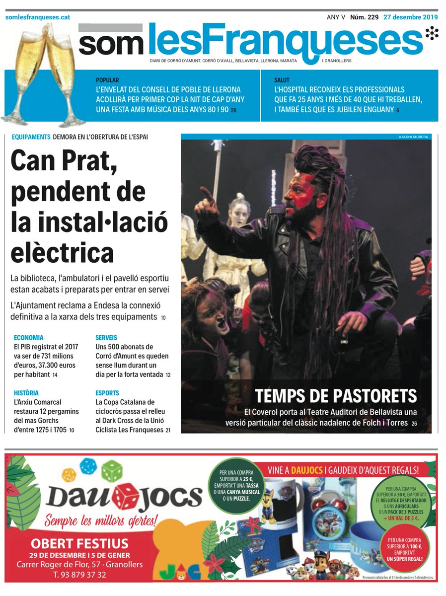 Gràcies <a href="/DiariSomGRN/">SomGranollers</a> de Les Franqueses per aquesta portada!! 🤩
#theatre #elcoverolteatreamateur #ambmoltesganes #amateur #teatre #ensencantaelteatre #lesfranquesesdelvalles #assaig #enmarxa #elspastorets