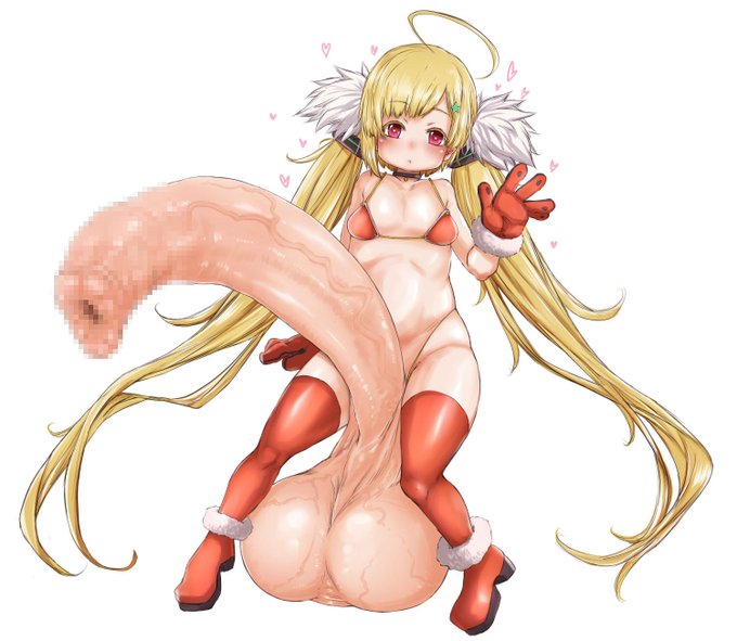 今月の27日絵、クリスマスに近かったので、それっぽい感じのふたなりエルドリッジちゃんです 