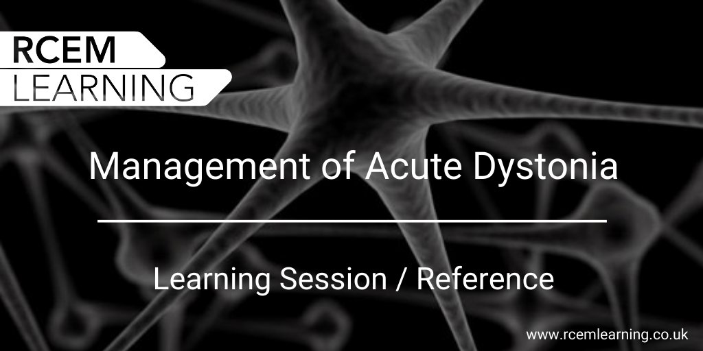 Acute dystonias are commonly seen in emergency medicine. Most occur as a result of recreational or prescribed drugs. Most respond to simple therapies. We have a reviewed LS and Ref for you here 👇

Learning Session: bit.ly/2Q253A0
Reference: bit.ly/2EEMOLP