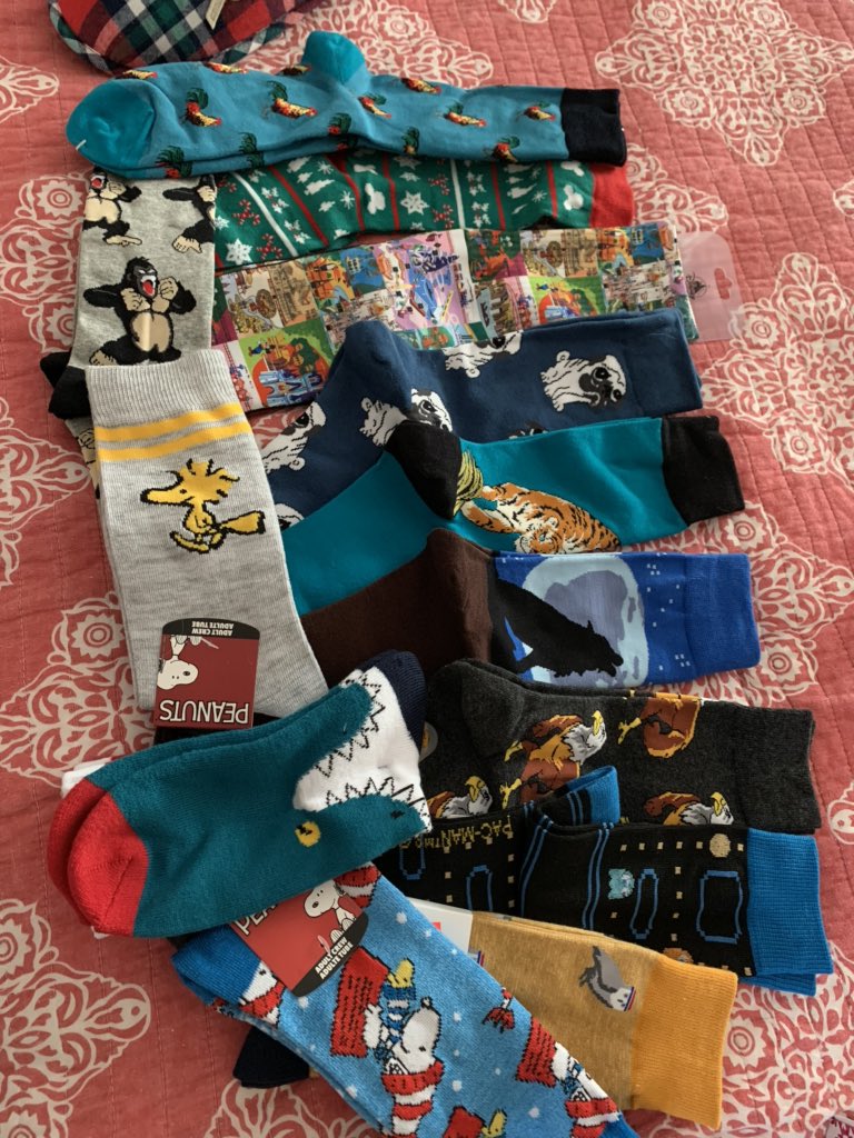 Caseyondemand's tweet photo. This was the Christmas sock haul. Jealous? Of course you’re jealous...I might have a problem. #socks #coolsocks #funsocks #awesomesocks #crazysocks #christmassocks #caseyssocks #caseysthoughts https://t.co/HyTx0r9Gdr