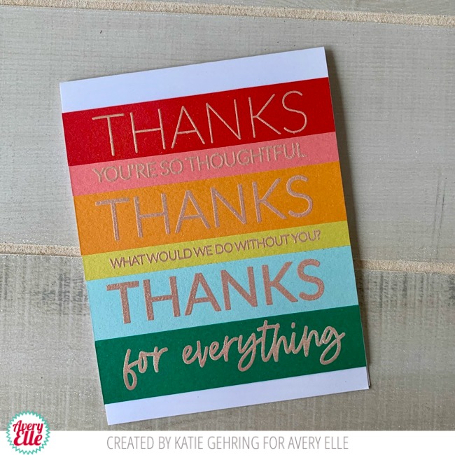 AveryElleStamps's tweet photo. Our Thanks Thanks stamps make a big impact, especially when you combine several of the sentiments. By heat embossing on colored papers, Katie stepped up the design even further! #averyellestamps #thanksthanks #cardmaking #heatembossing https://t.co/Cj5fB6laLl