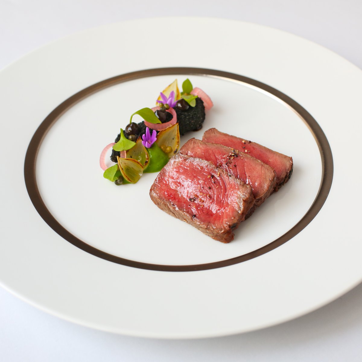 Cumbrian Blue Grey, leek, pickles, black garlic. #RestaurantGordonRamsay