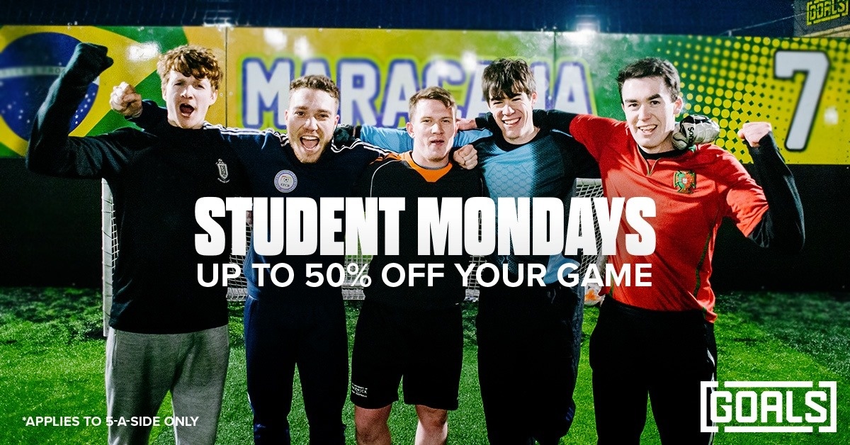 STUDENT NIGHT.

Every Mon &amp;Fri Night at Goals Tolworth

50% OFF your pitch booking

BOOK NOW! via phone 📞

Contact us on: 02083372425 followed by option 2

Remember YOU MUST show 5 valid student ID’s

What are you waiting for?..⚽️🤾🏻‍♂️