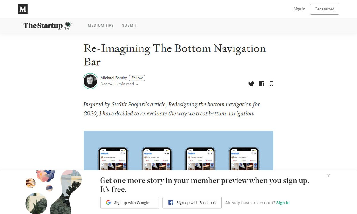 Devcide1's tweet image. Re-Imagining The Bottom Navigation Bar
#bottomnavigationbar #icon #options #navigation #design #development
via @medium
☛ amp.gs/D8u8