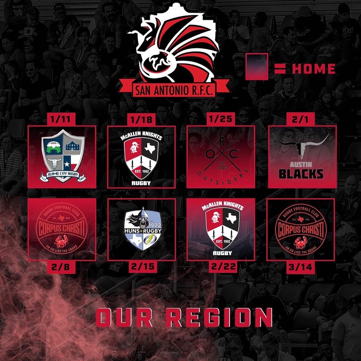 ⏩Swipe to see how the 2020 season shapes up for <a href="/AustinHunsRugby/">Austin Huns Rugby</a>🔹
<a href="/AustinBlacks/">Austin Blacks Rugby</a> ◼️
<a href="/AustinValkyries/">Austin Valkyries</a>🔺
<a href="/SanAntonioRugby/">San Antonio Rugby</a>