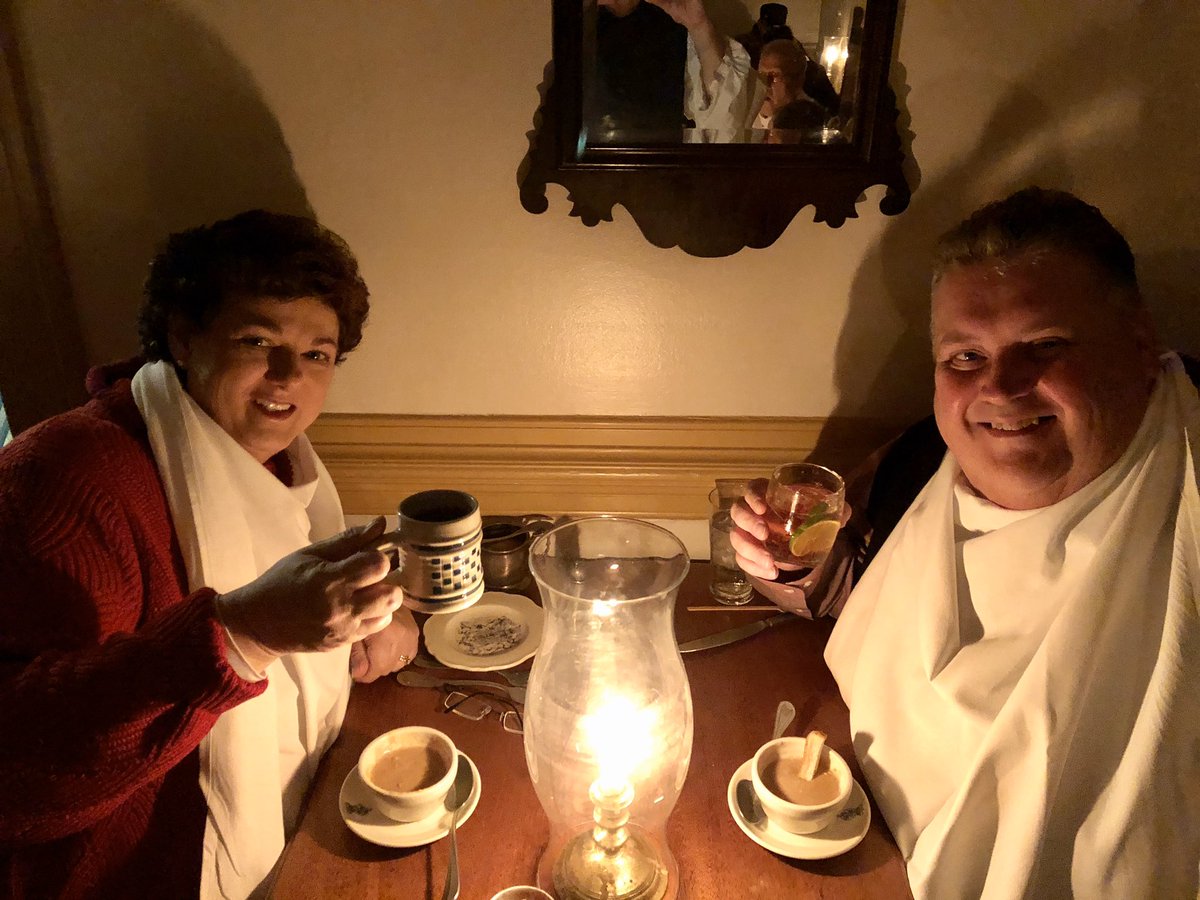 MillarNScott's tweet photo. In 1999, Muriel and I had New Years Eve dinner at Kings Arms Tavern @colonialwmsburg - one of our first dates - and continued this tradition for 17 years until I relocated to New York.  Tonight we celebrated our 20th “dating” anniversary with a wonderful tavern dinner again!  ❤️ https://t.co/8WVKdzpoQ6
