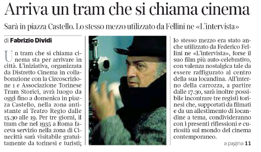 Per tre giorni i protagonisti del cinema si incontrano #Torino  nel tram di Cinecittà. 
#Cinema <a href="/twitorino/">Città di Torino</a> #torinocittadelcinema