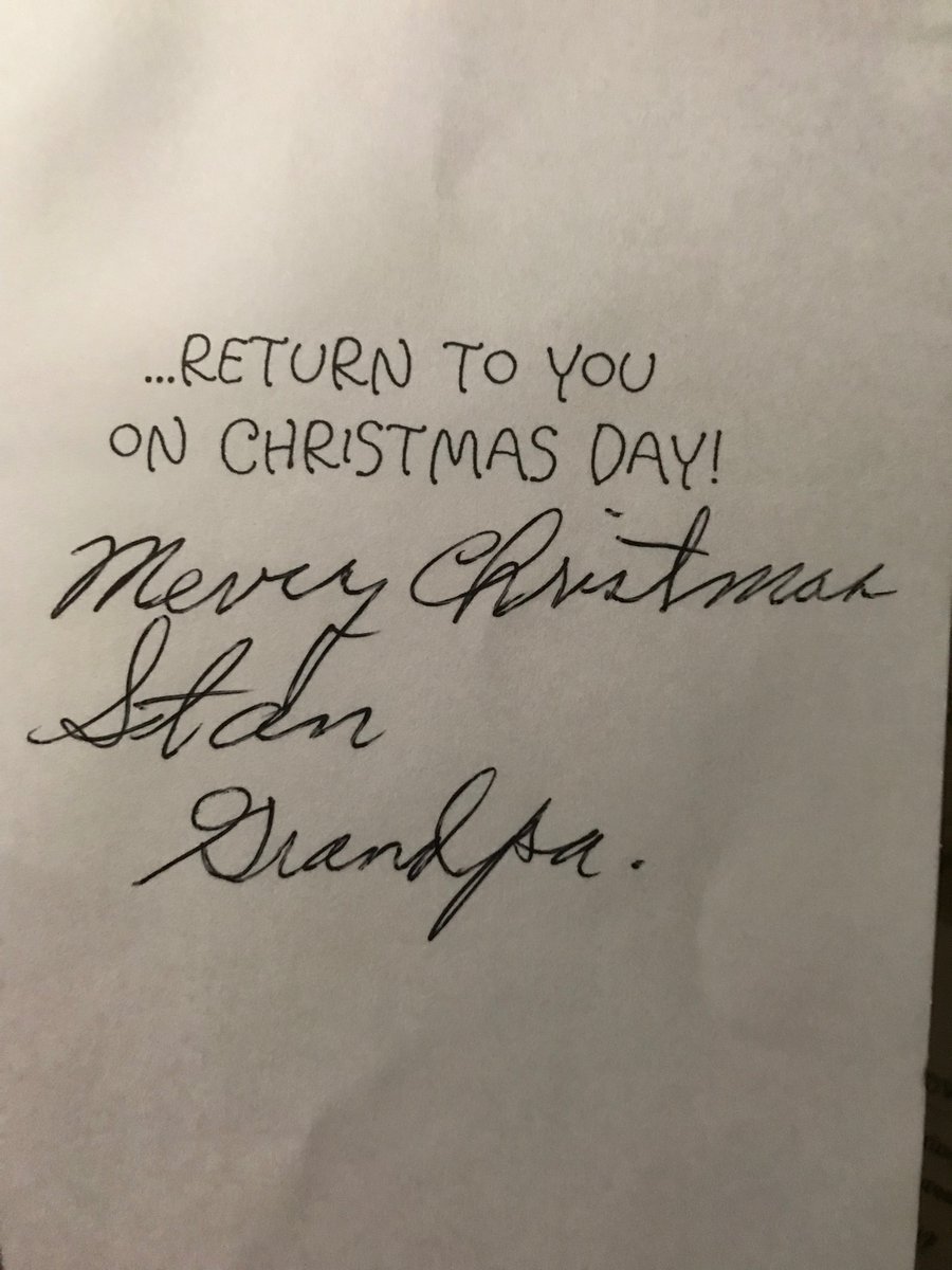 JohnHinerMLive's tweet photo. @JeffLoveness My son’s first Christmas card from my Dad. My son’s name is Alex. https://t.co/l2L5YYlsNT