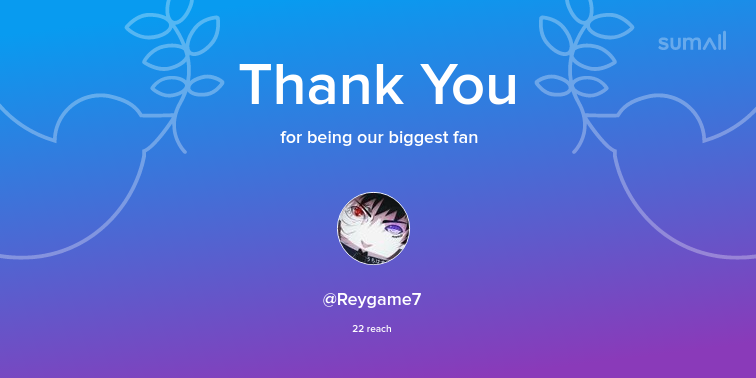 Our biggest fans this week: Reygame7. Thank you! via sumall.com/thankyou?utm_s…