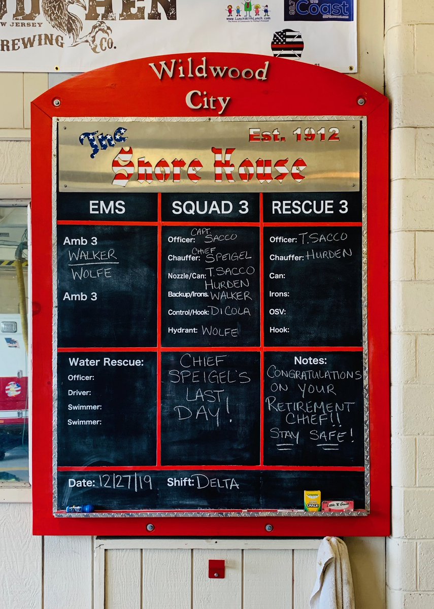 TheShoreHouse38's tweet photo. The D Platoon’s quote of the day: Congratulations to Chief Speigel who is working his last day. Chief Speigel decided that he would be the chauffeur for Capt. Sacco on his last day. https://t.co/p10QcNoO6A