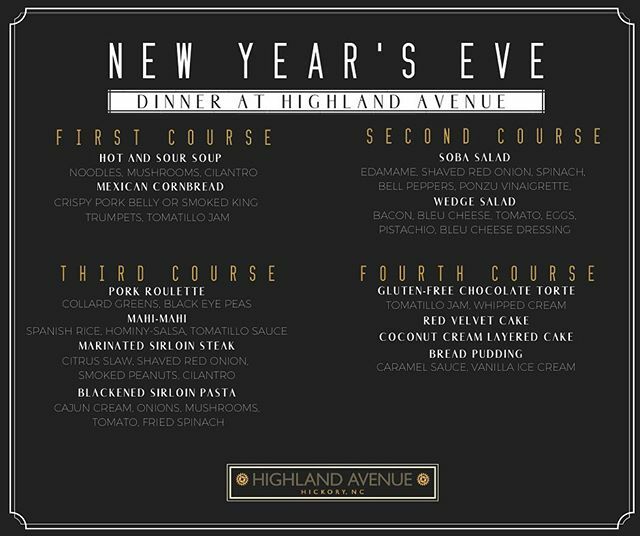 Join us for NYE dinner at Highland Avenue! ✨ ift.tt/2QjNeg0