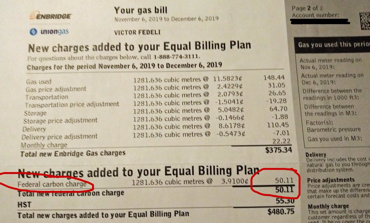 VictorFedeli's tweet image. The federal #CarbonTax cost me $50.11 more for natural gas ... JUST LAST MONTH.

This tax impacts seniors, families, and small businesses across the province making everything more expensive.

That’s why our government will keep fighting this job-killing tax.