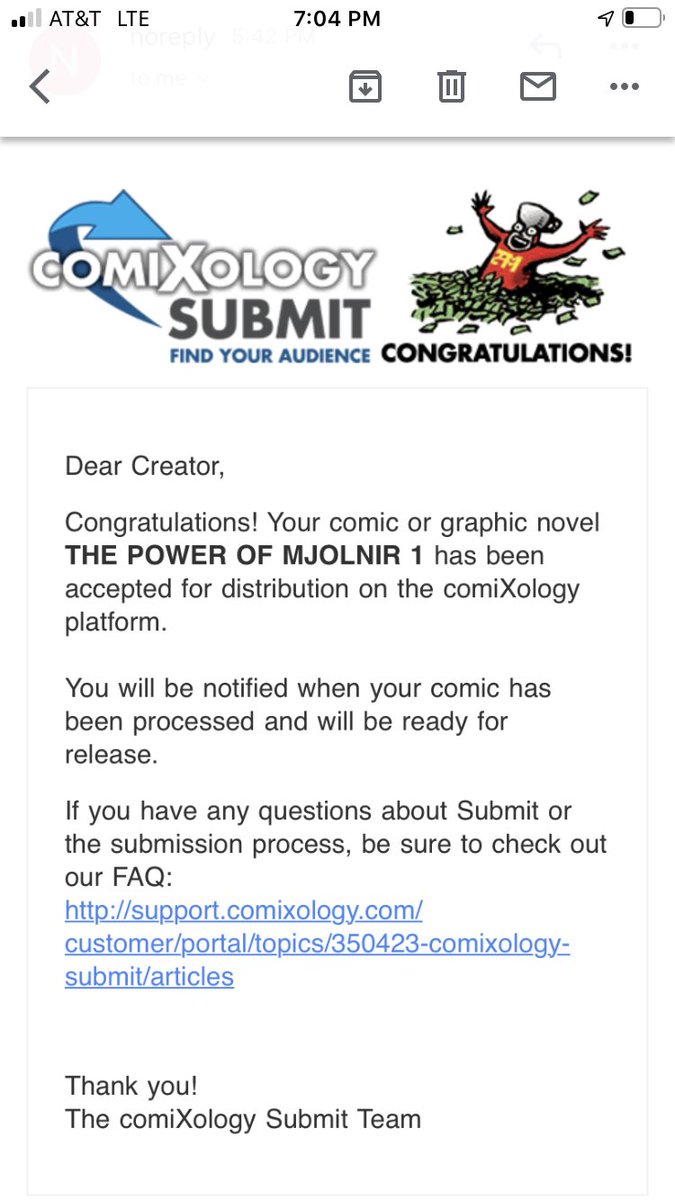 treadcomics's tweet photo. It’s happening! @comiXology will be distributing #ThePowerOfMjolnir in 2020 from #TreadComics...isn’t that just #treadtastic?! https://t.co/kcCnDgIDI1