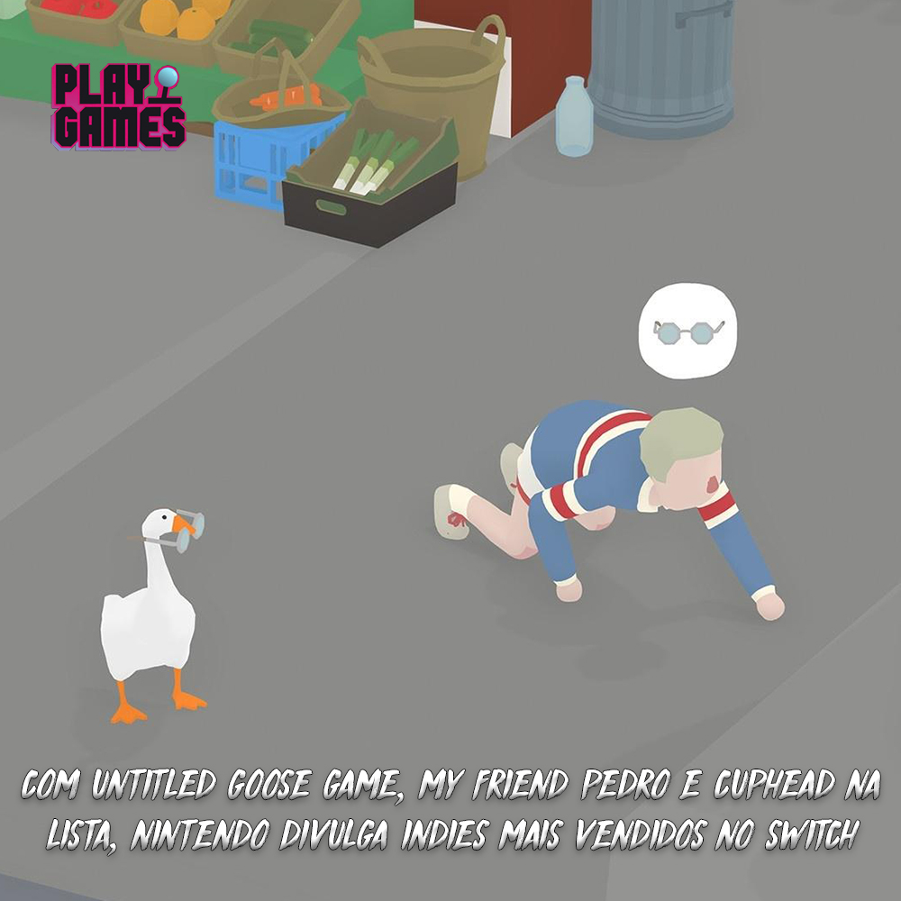 PlaygamesBras's tweet photo. Os indie games terminaram 2019 em alta no Switch, com a Nintendo divulgando uma lista dos mais vendidos do ano. Sem revelar números ou posições,a lista conta com títulos como Untitled Goose Game, My Friend Pedro, Katana Zero, Cuphead, Castle Crashers e Terraria. https://t.co/U9ZsWUQG3s