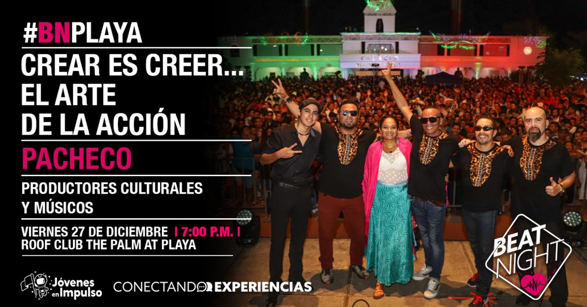 Pacheco_MX's tweet photo. ¡Hoy! #Pacheco Dani y René se presentarán como speakers en la edición No. 41 de #BeatNight en #PlayaDelCarmen. ¡Les esperamos hoy en The Palm. +info https://t.co/9lAwFE3Zxa
#BNPlaya #ConectandoExperiencias @novedadesqroo @palmatplaya  https://t.co/WGBFH0mIGg https://t.co/cfPRZkbu2E