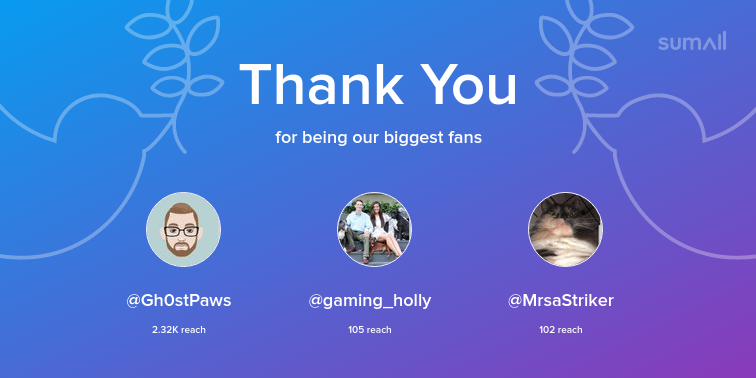 xACE_STRIKERx's tweet photo. Our biggest fans this week: Gh0stPaws, gaming_holly, MrsaStriker. Thank you! via https://t.co/bVz62r2lCZ https://t.co/wILAJwRKX5