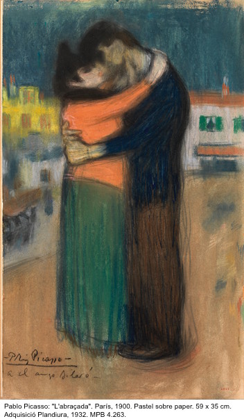museupicasso's tweet image. “The Hug” is one of the first works that #Picasso made in #Paris. Look how the two bodies merge into one, transmitting a simple and authentic love. What artists would you say that influenced #Picasso to paint the lovers in that way?