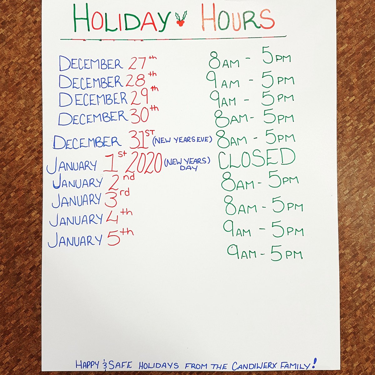 We've changed our hours for the holidays so everyone can rest but we are still open and ready to help you until 5pm all days! #holidayhours #updatedhours #hoursofoperation #holidays #comeandgetit #stillopenforbusiness #open #lastminutegifts #gifts #chocolate #HamOnt #shoplocal