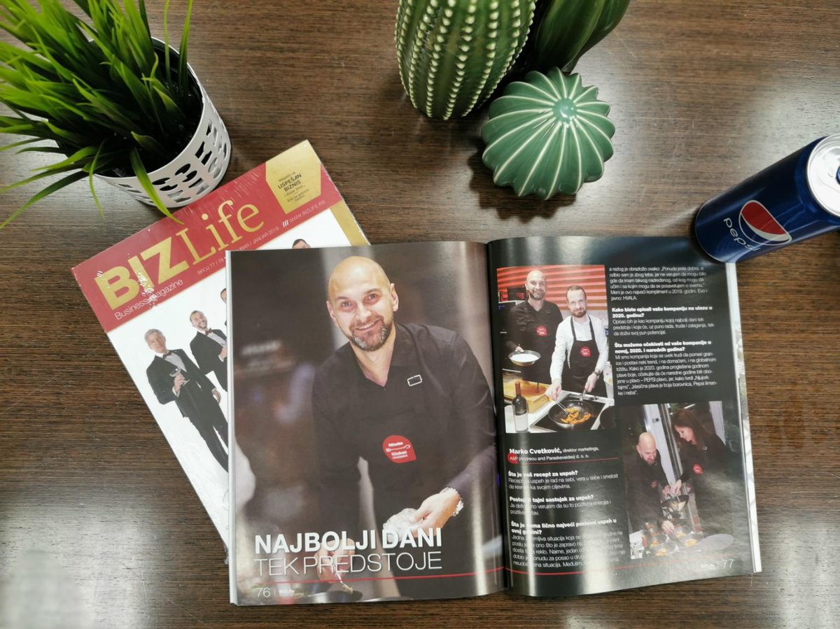 MarcoCvetkovic's tweet photo. Izašao je novogodišnji dvobroj @BizLifePortal magazin. U društvu mladih i uspešnih ljudi pričamo na temu ,,Recept za uspeh'' iz Miele kuhinje. 

Čitamo se... 🙏 

Hvala na prilici. 

#srbija #marketing #business https://t.co/TywswoWkfh