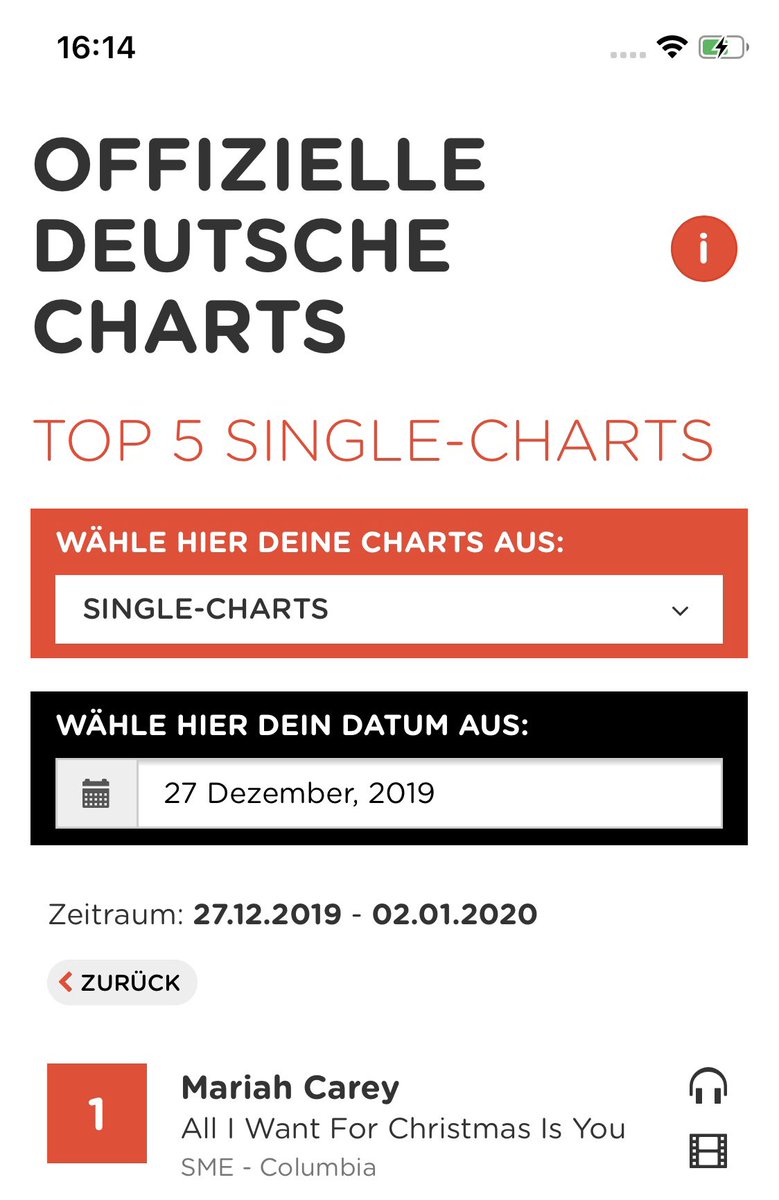 @MariahCarey Congratulations on your #1 Hit with #AllIWantForChristmasIsYou in the German official Charts ; we did it #lambily 🥰🥰🥰 @LironD @chartsoffiziell #thequeenofChristmas ❤️❤️❤️