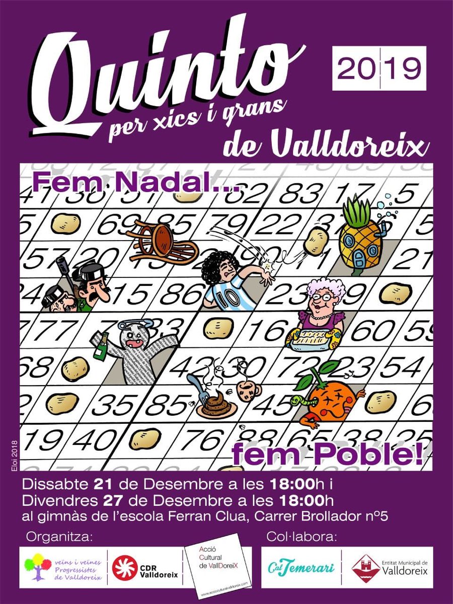 CDRValldoreix's tweet photo. Quinto de Nadal a Valldoreix

📆 27/12/19
⏰ De 18h a 00h 
📍Gimnàs del Ferran i Clua

Pet a tota la família https://t.co/4STQxpaDXm