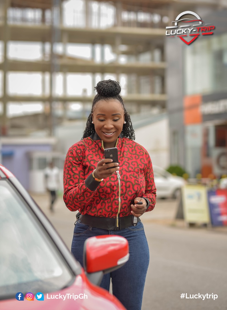 LuckyTripGh's tweet photo. It's only on #LuckyTrip you find your favorite celebrities poised to  have a 'meet and greet' in a ride. Don't miss out on the fun. Watch Lucky Trip on Tv3 every Saturday at 5:30pm. Follow us on social media @Luckytripgh

YouTube: https://t.co/BVjyMTqeOf cc @Naa_Ashorkor https://t.co/cKEpK2rned
