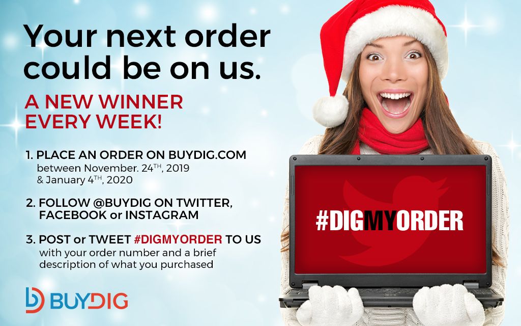 BUYDIG's tweet photo. Your Next Order Could Be on Us! Post or Tweet #DIGMYORDER to us with your order number and breif description of what you purchased! https://t.co/87Qy5dot0p #buydig https://t.co/DK2rFAcOK4