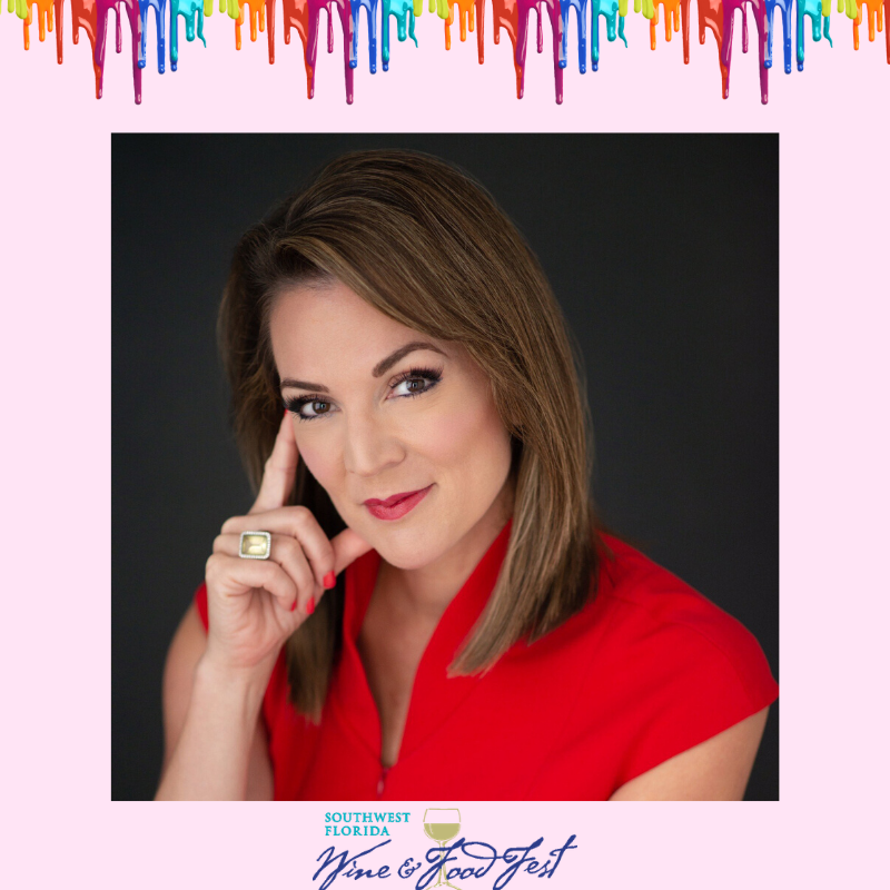 swflwinefest's tweet photo. Rachel Pierce is our 2020 Child Artist Professional Mentor. Pierce is the co-anchor of NBC2 News Today in SWFL and also an artist. She has donated dozens of paintings for live and silent auctions to benefit many charities in SWFL. #SWFLWineFest https://t.co/6vI5sfuXFm