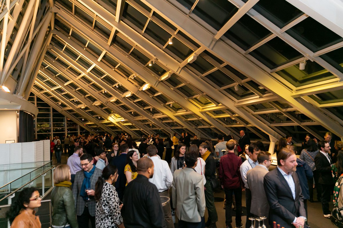 Wide shot of a cocktail party