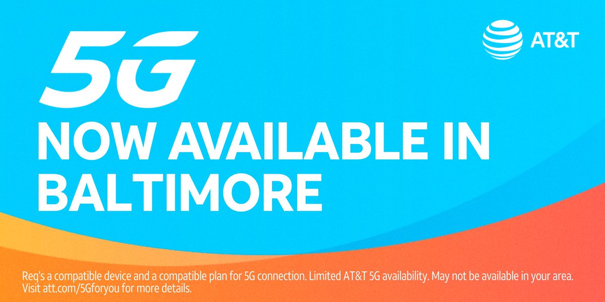 Hey <a href="/404girl/">Betsy Francis</a> and <a href="/MrsJaronfelder/">Jaron Felder</a> have you heard the news? Our customers can now experience #LifeWithATT5G in #Baltimore 
For details: att.com/5g/consumer