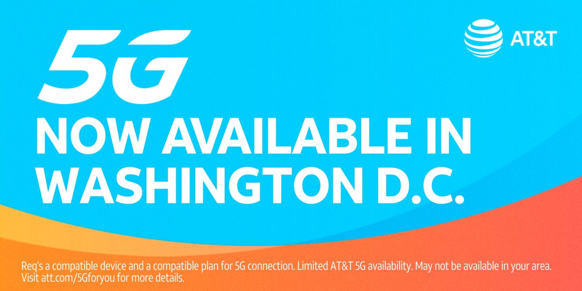 Hey <a href="/404girl/">Betsy Francis</a> and <a href="/jd4180/">John Denning</a> have you heard the news? We have also launched in DC! Customers can experience #LifeWithATT5G in the DMV! For details: att.com/5g/consumer