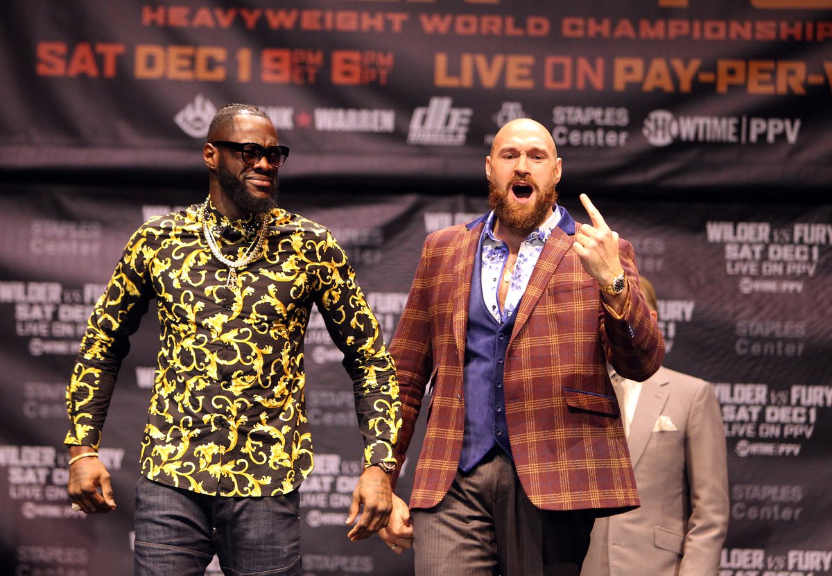 AwayDaysClub_'s tweet photo. BREAKING: Tyson Fury confirms the rematch with Deontay Wilder! 

📅 22nd February.
🏟 MGM Grand

Who wins?

🔄 @Tyson_Fury 
❤ @BronzeBomber https://t.co/e8RwuZFFNt