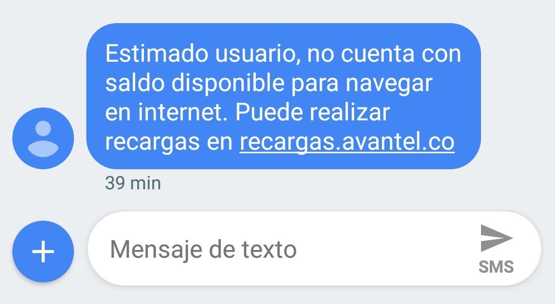 MarceDiMedicii's tweet photo. @Avantel_sas Siguen llegando estos mensajes, no tengo datos, no puedo hacer llamadas, no puedo llamar a servicio al cliente y si llamo cuelgan las llamadas. Y YA ME VA LLEGAR LA OTRA FACTURA Y NO HE PODIDO USAR NADA! Me veré en la obligación de tomar medidas legales. Y denunciarlos. https://t.co/YadYr9rjdv