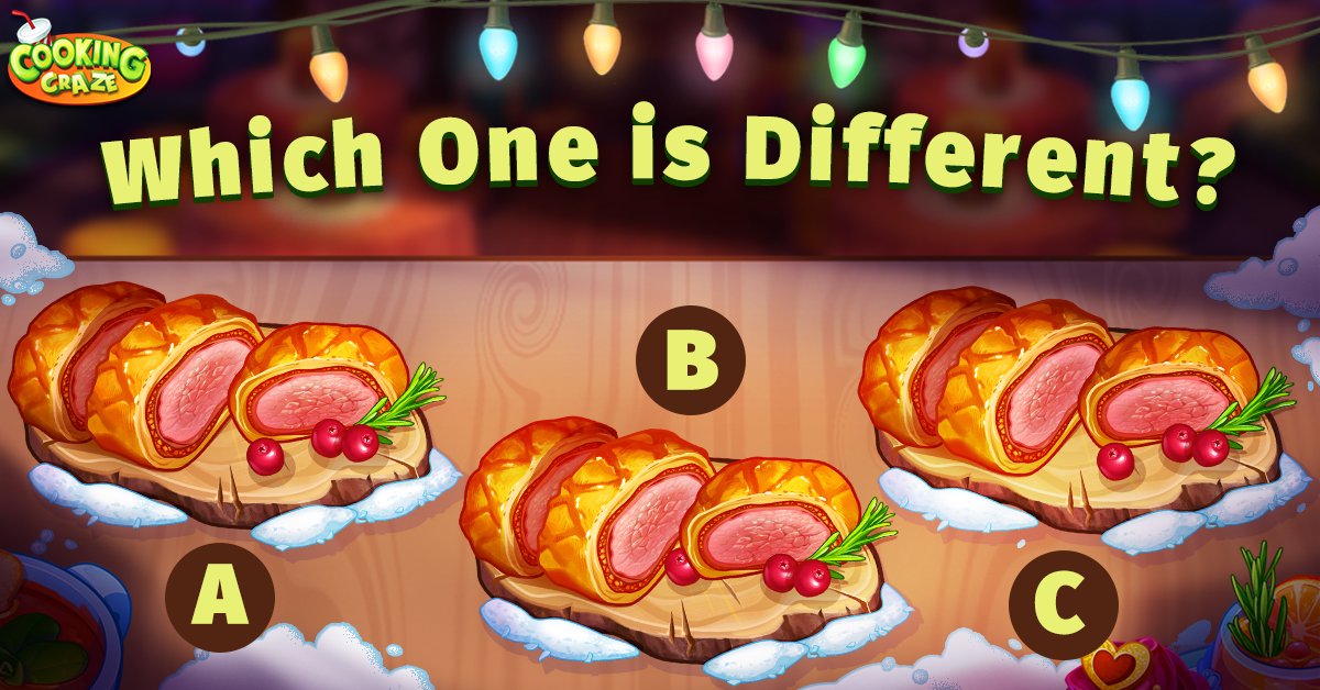 Click here to play Cooking Craze! 👇
cookingcraze.onelink.me/uzFA/a97f4841

Can you guess which Beef Wellington isn't quite like the others? 🤔