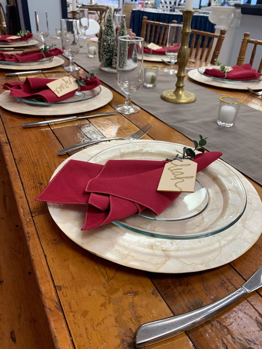 Why buy new chargers when you can rent them from us? #newchargers #oceantents #events #tablesetting #weddinginspo #tentevent