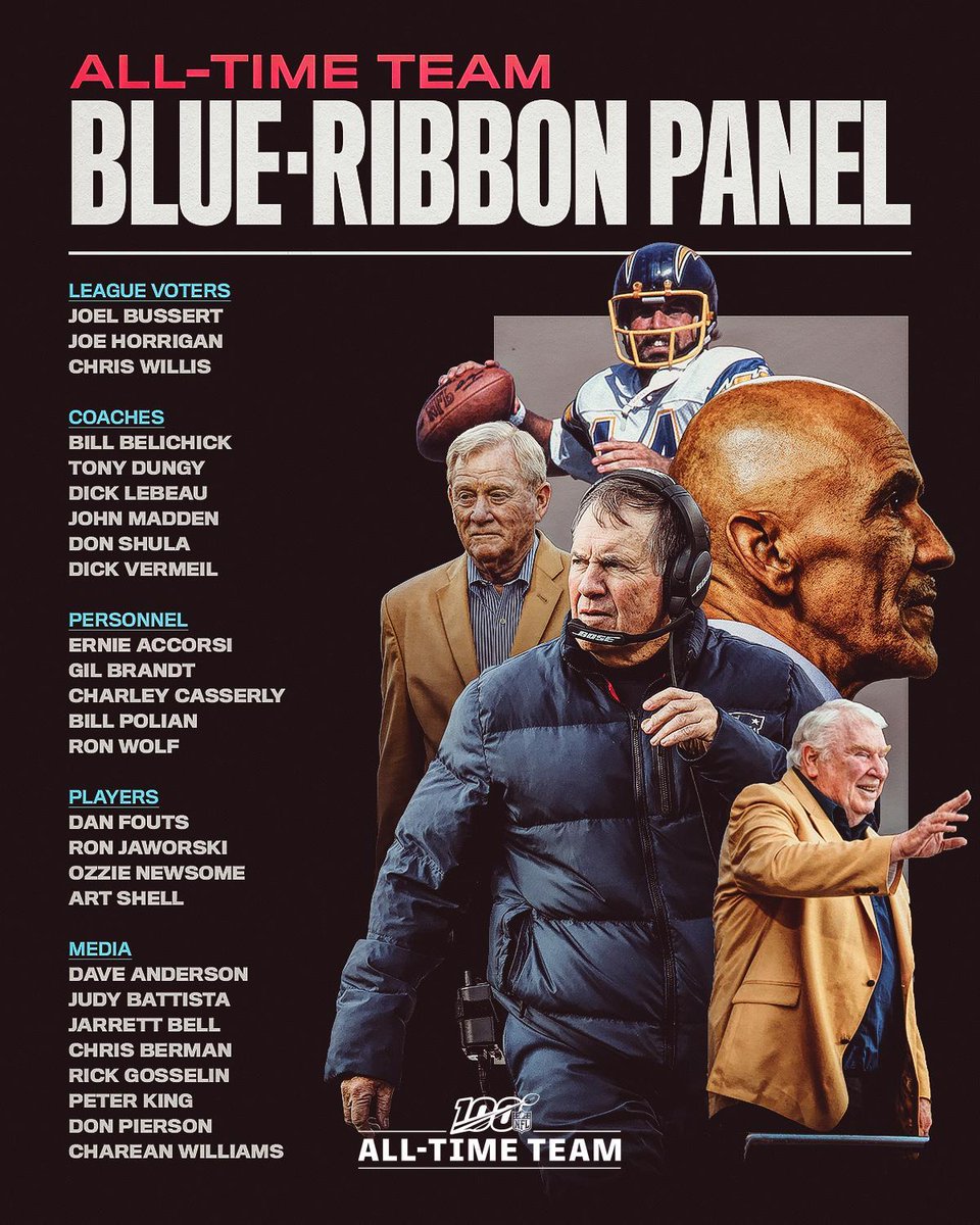 The 26 members of the BlueRibbon Panel that selected the NFL100 All