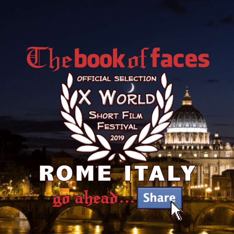 bookoffacesmov's tweet photo. Showing this weekend!! PREMIERES IN EUROPE DEC. 28-29TH!! Rome, Italy. @XWorldFilmFest @alexguarinoalexworld #XWorldFilmFest #bookoffacesmov #horror #film #shortfilm #proofofconcept #DIY #socialmedia #worldoffilm #rome #italy #cinema #desktopfilm #catharticentertainment https://t.co/8trH4V8Wxj