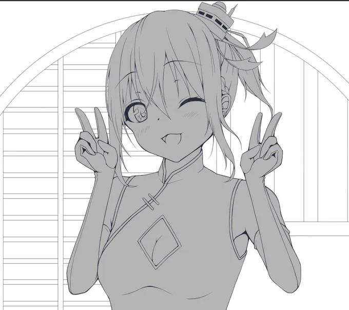 線画おーわった(●'ω`●)
いつもどうりラフと線画で差が全く無いのである(๑'ڡ`๑) 
